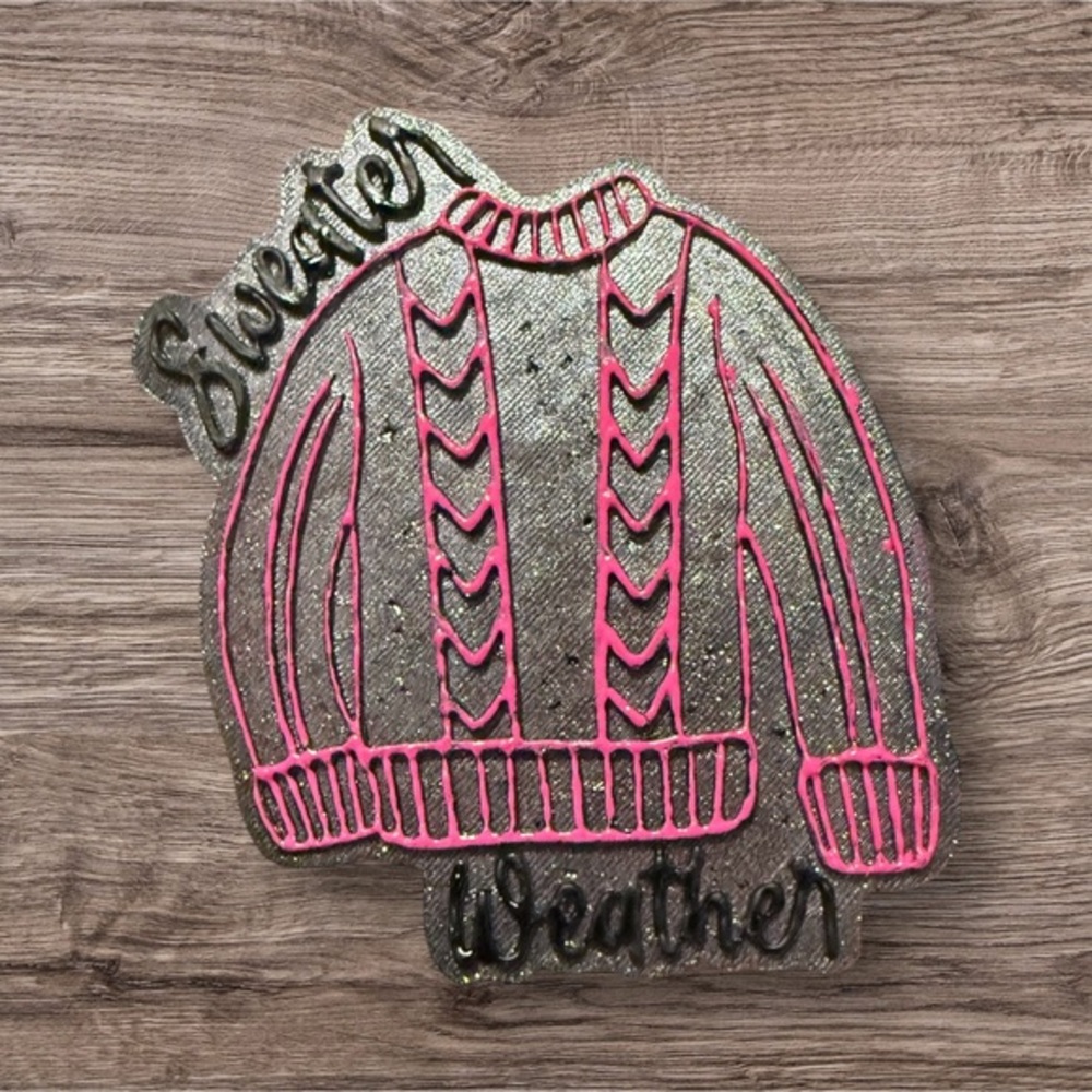 Sweater weather car freshie gray aand pink—Scent Pink‎ sugar